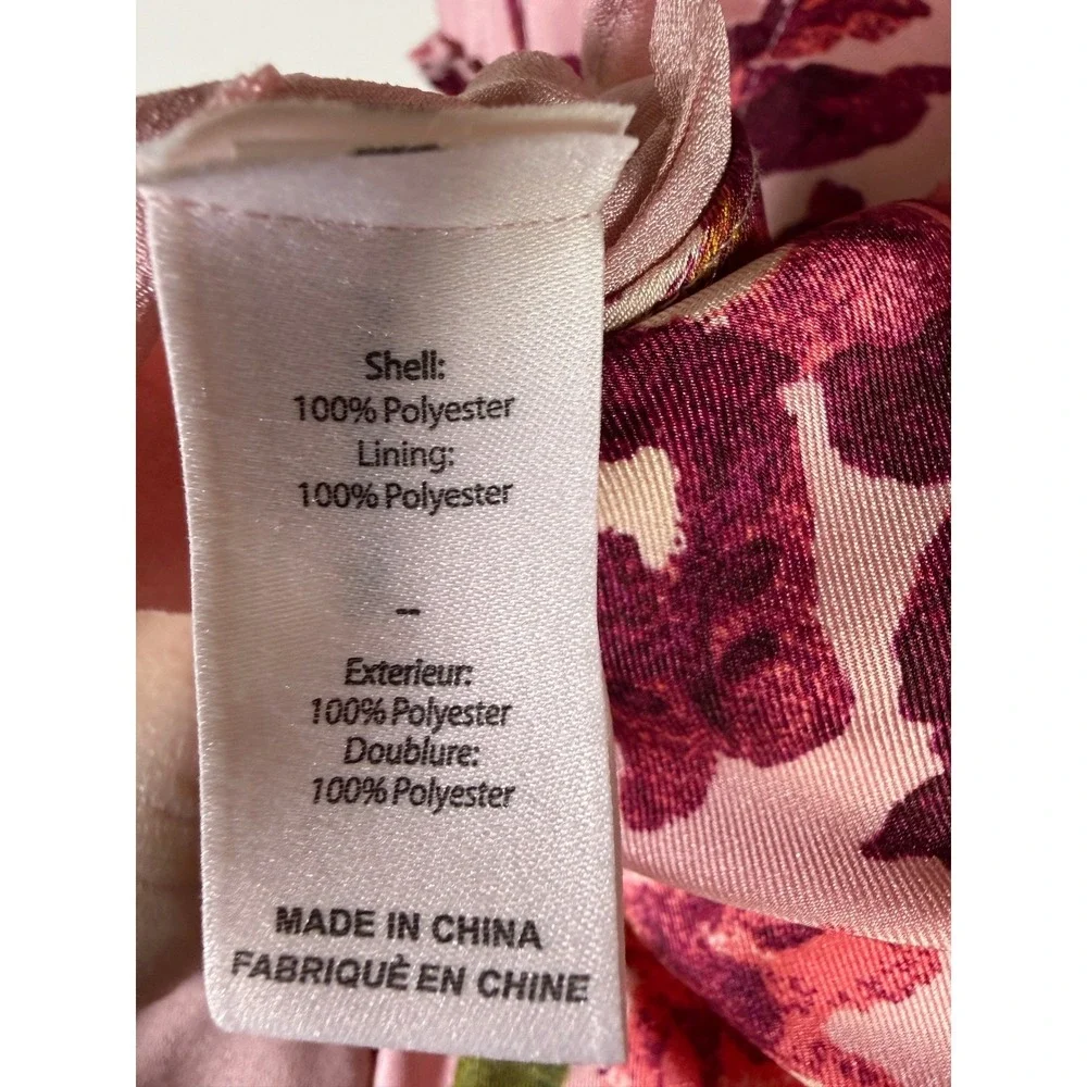 Cinq a Sept Pink Floral Orchid Midi Dress V-Neck Flutter Sleeve Womens Size 8 - Picture 5 of 12